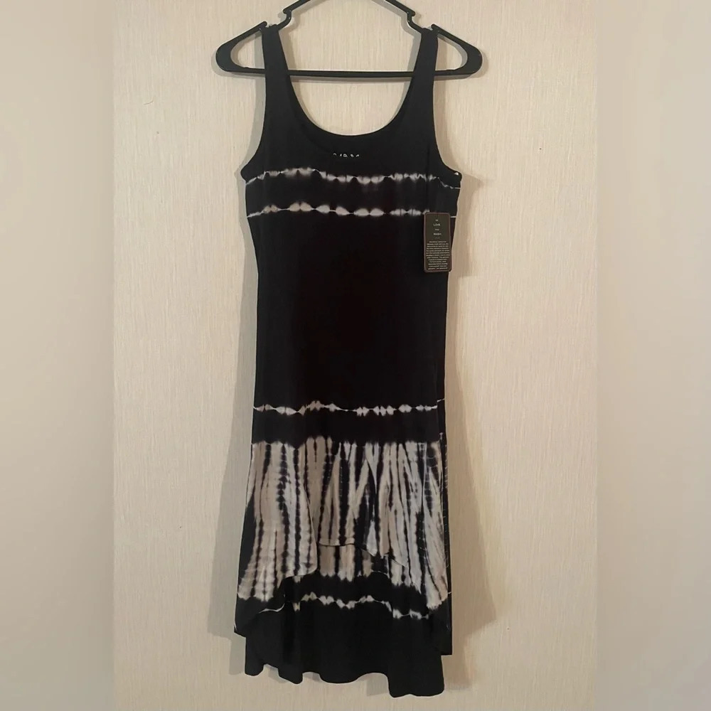 NWT Mark New York Performance Black White Tie Dye High Low Tank “Missy” Dress